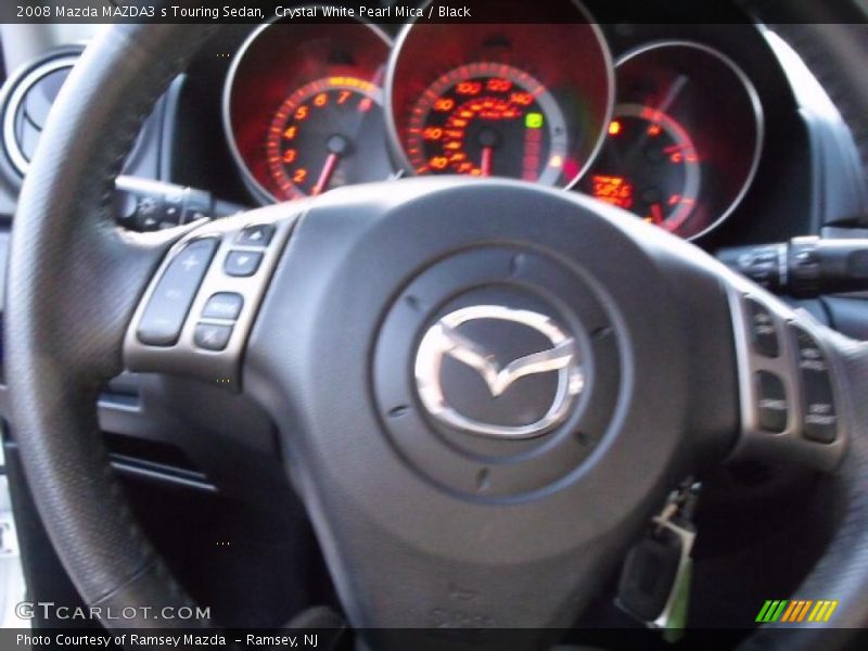 Crystal White Pearl Mica / Black 2008 Mazda MAZDA3 s Touring Sedan