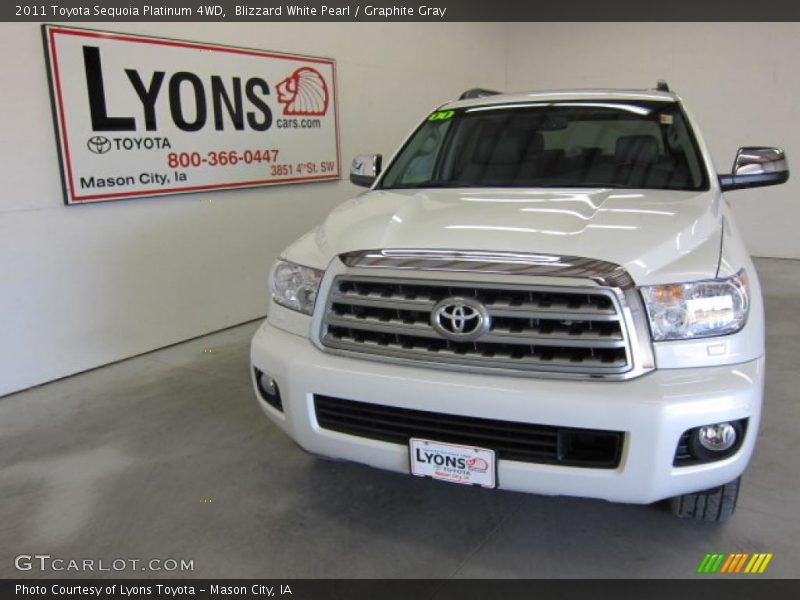 Blizzard White Pearl / Graphite Gray 2011 Toyota Sequoia Platinum 4WD