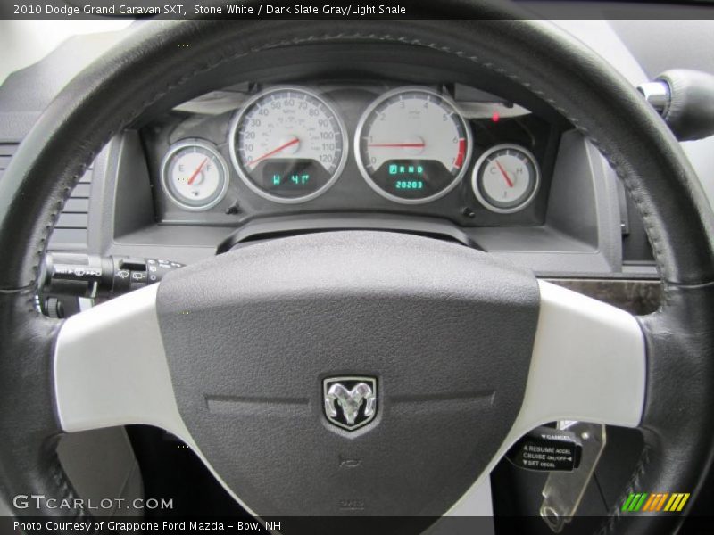 Stone White / Dark Slate Gray/Light Shale 2010 Dodge Grand Caravan SXT