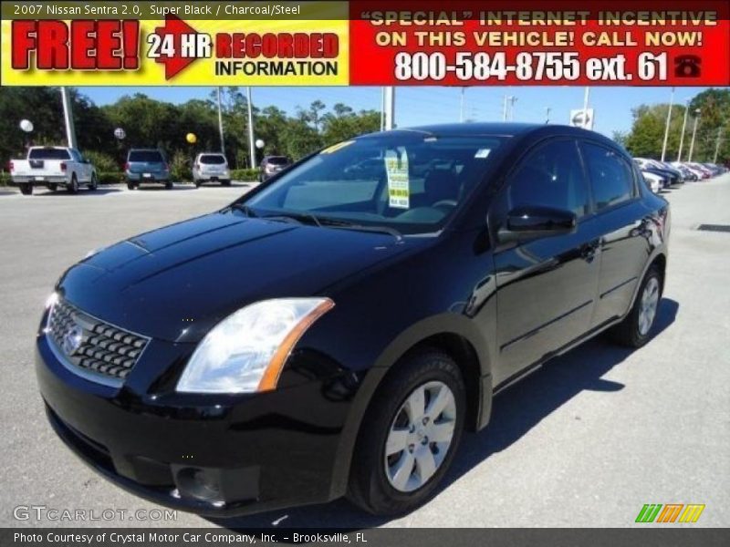 Super Black / Charcoal/Steel 2007 Nissan Sentra 2.0