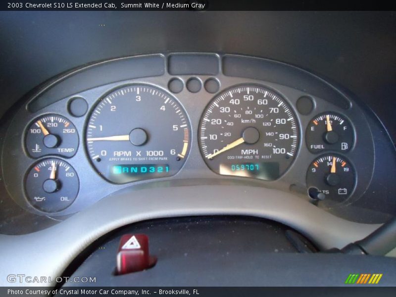  2003 S10 LS Extended Cab LS Extended Cab Gauges