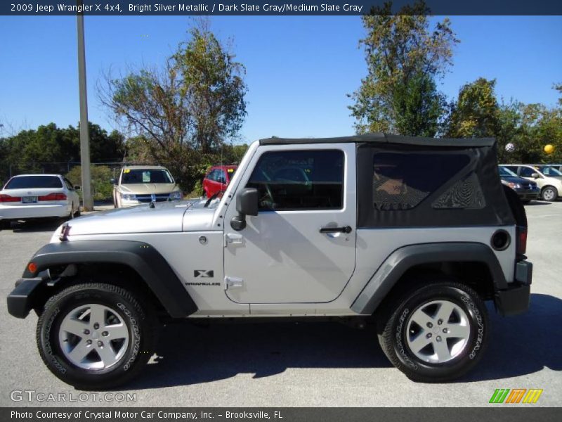 Bright Silver Metallic / Dark Slate Gray/Medium Slate Gray 2009 Jeep Wrangler X 4x4