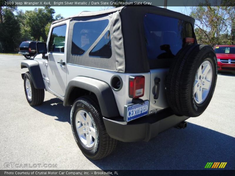 Bright Silver Metallic / Dark Slate Gray/Medium Slate Gray 2009 Jeep Wrangler X 4x4