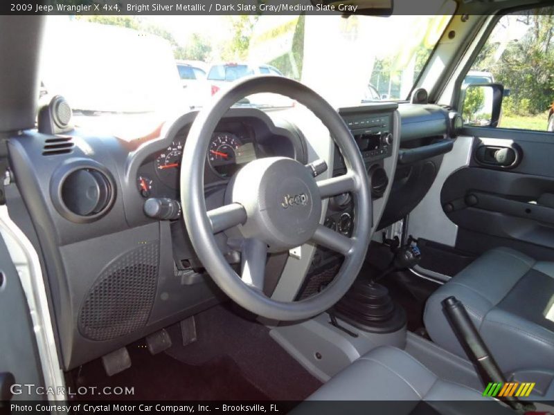 Bright Silver Metallic / Dark Slate Gray/Medium Slate Gray 2009 Jeep Wrangler X 4x4