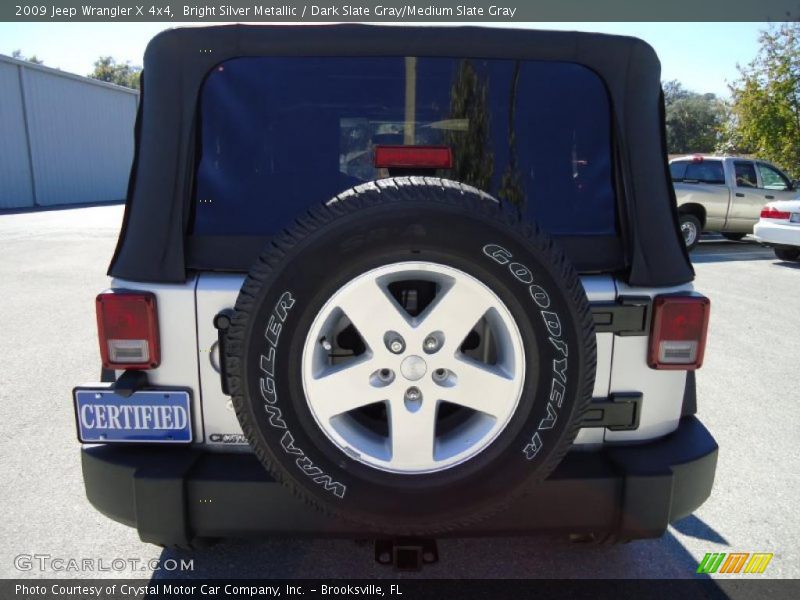 Bright Silver Metallic / Dark Slate Gray/Medium Slate Gray 2009 Jeep Wrangler X 4x4