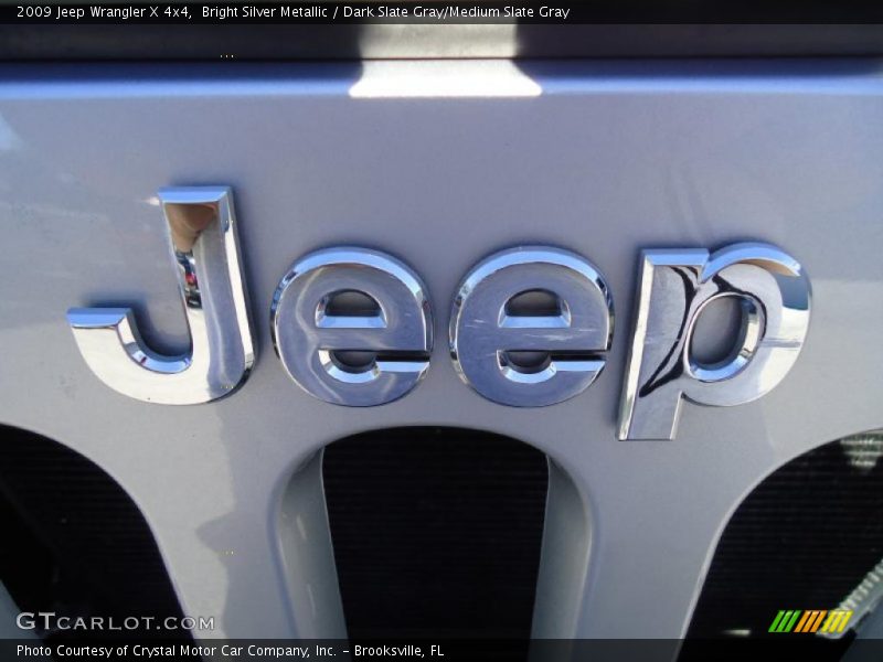 Bright Silver Metallic / Dark Slate Gray/Medium Slate Gray 2009 Jeep Wrangler X 4x4