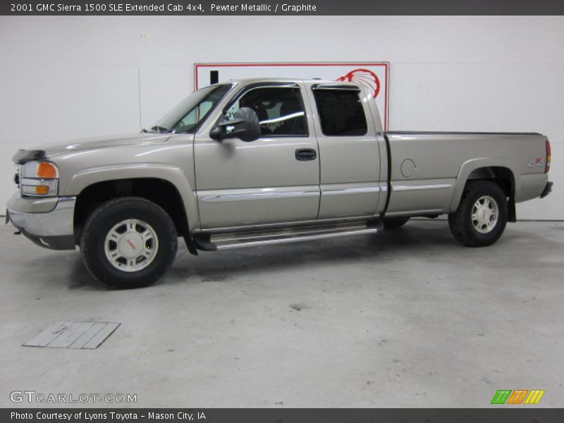 Pewter Metallic / Graphite 2001 GMC Sierra 1500 SLE Extended Cab 4x4