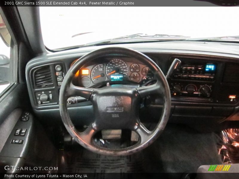 Pewter Metallic / Graphite 2001 GMC Sierra 1500 SLE Extended Cab 4x4