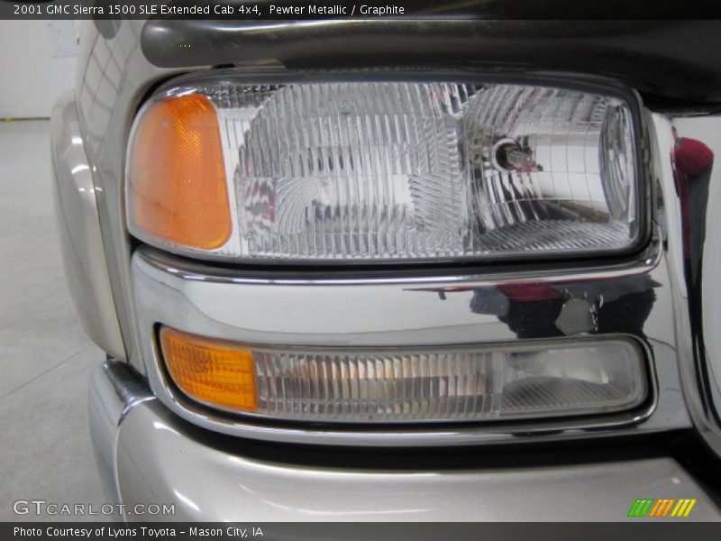 Pewter Metallic / Graphite 2001 GMC Sierra 1500 SLE Extended Cab 4x4