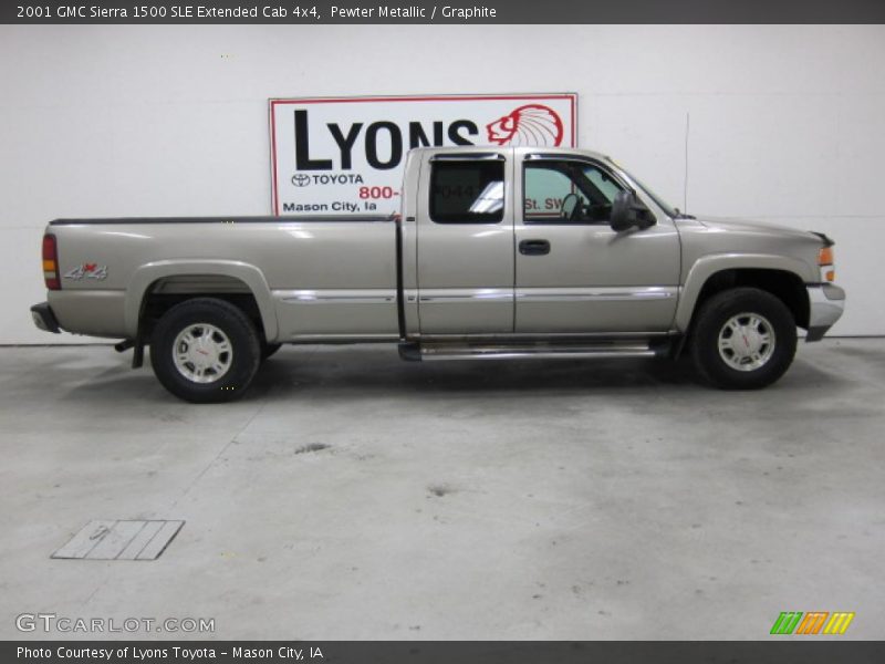 Pewter Metallic / Graphite 2001 GMC Sierra 1500 SLE Extended Cab 4x4