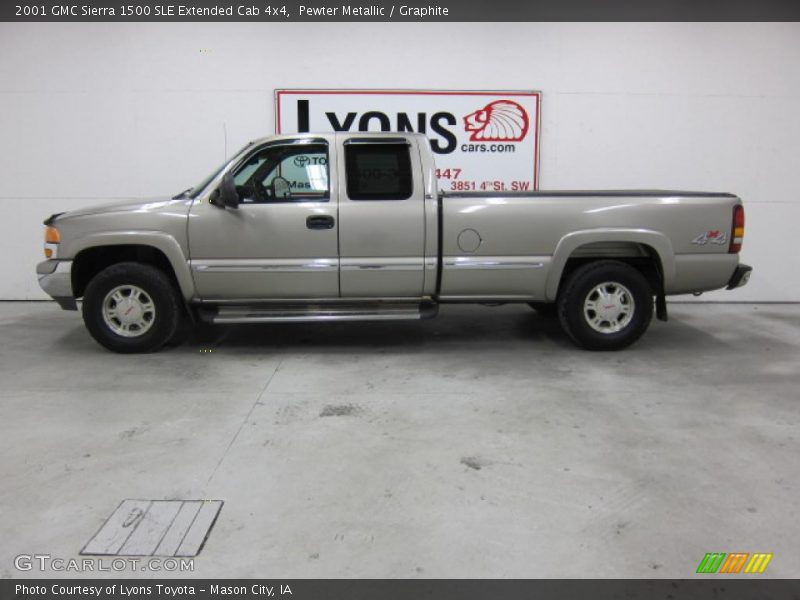 Pewter Metallic / Graphite 2001 GMC Sierra 1500 SLE Extended Cab 4x4