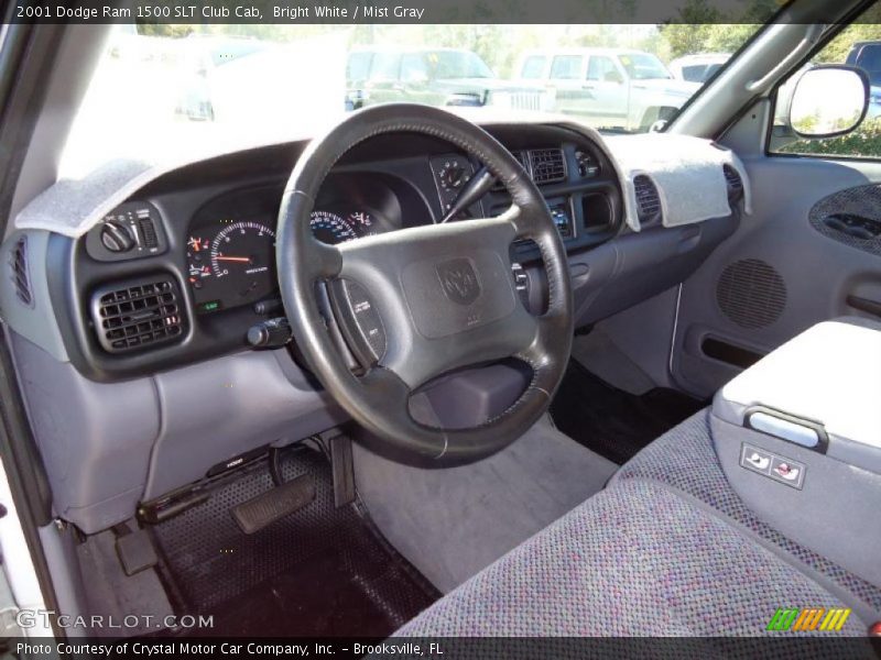 Bright White / Mist Gray 2001 Dodge Ram 1500 SLT Club Cab