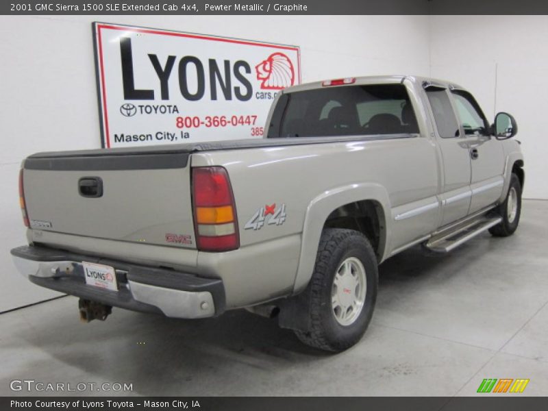 Pewter Metallic / Graphite 2001 GMC Sierra 1500 SLE Extended Cab 4x4