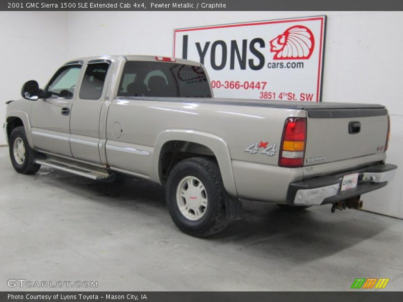 Pewter Metallic / Graphite 2001 GMC Sierra 1500 SLE Extended Cab 4x4
