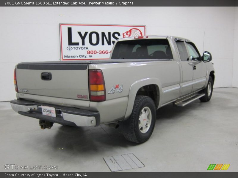 Pewter Metallic / Graphite 2001 GMC Sierra 1500 SLE Extended Cab 4x4