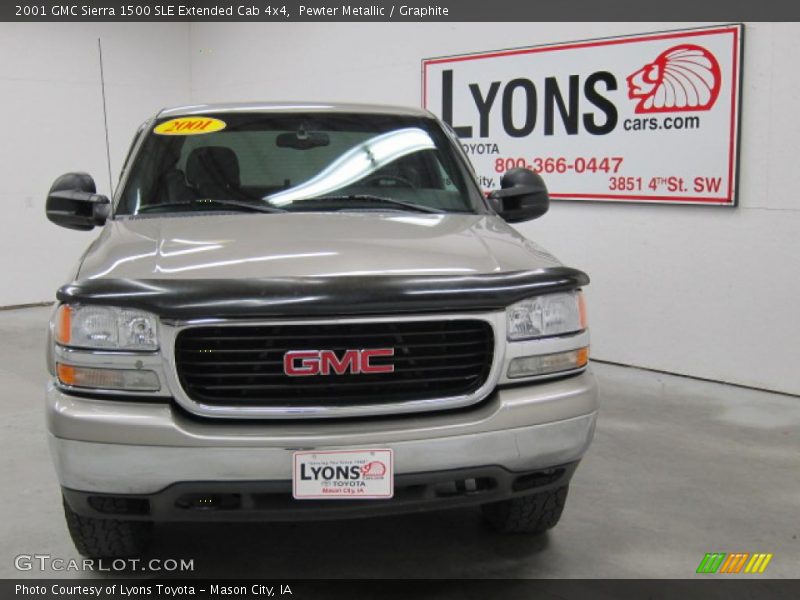 Pewter Metallic / Graphite 2001 GMC Sierra 1500 SLE Extended Cab 4x4