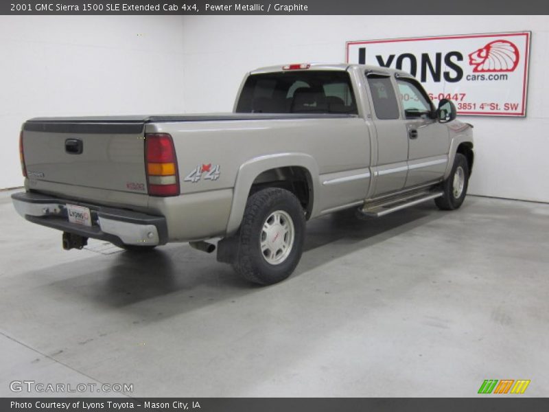 Pewter Metallic / Graphite 2001 GMC Sierra 1500 SLE Extended Cab 4x4
