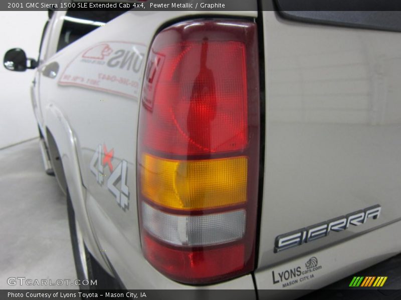 Pewter Metallic / Graphite 2001 GMC Sierra 1500 SLE Extended Cab 4x4