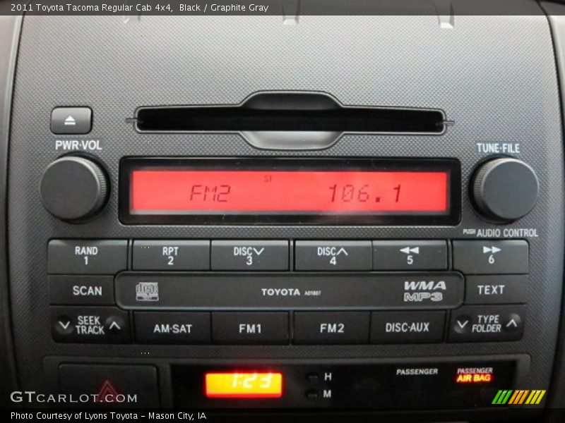 Black / Graphite Gray 2011 Toyota Tacoma Regular Cab 4x4