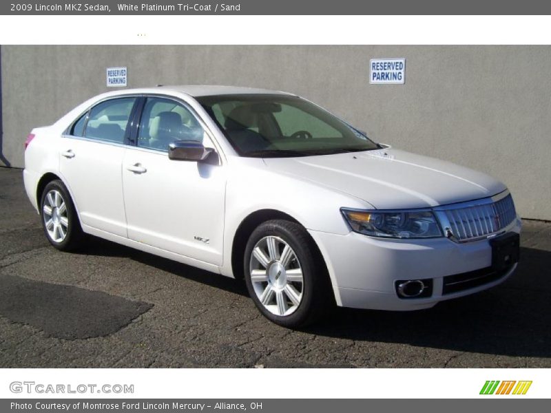 White Platinum Tri-Coat / Sand 2009 Lincoln MKZ Sedan