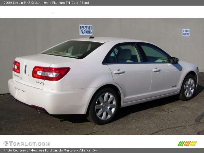 White Platinum Tri-Coat / Sand 2009 Lincoln MKZ Sedan