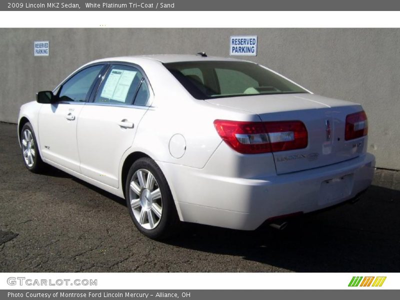 White Platinum Tri-Coat / Sand 2009 Lincoln MKZ Sedan
