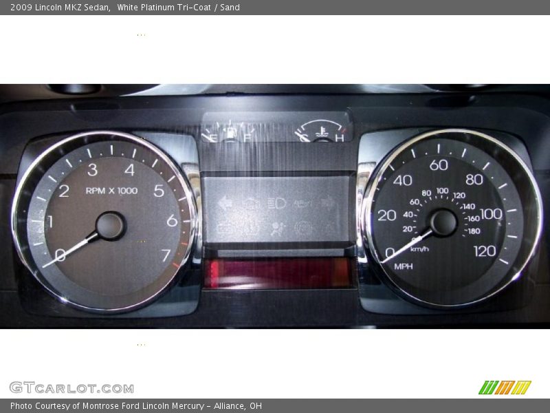 White Platinum Tri-Coat / Sand 2009 Lincoln MKZ Sedan