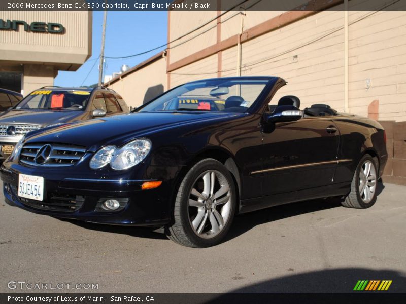 Capri Blue Metallic / Black 2006 Mercedes-Benz CLK 350 Cabriolet