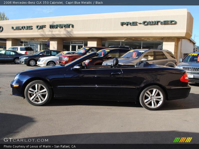 Capri Blue Metallic / Black 2006 Mercedes-Benz CLK 350 Cabriolet
