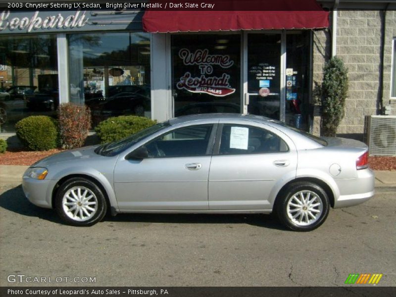 Bright Silver Metallic / Dark Slate Gray 2003 Chrysler Sebring LX Sedan