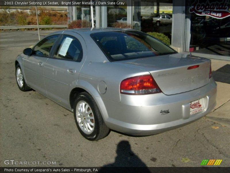 Bright Silver Metallic / Dark Slate Gray 2003 Chrysler Sebring LX Sedan