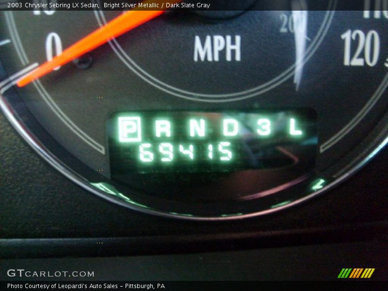 Bright Silver Metallic / Dark Slate Gray 2003 Chrysler Sebring LX Sedan
