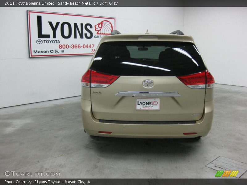 Sandy Beach Metallic / Light Gray 2011 Toyota Sienna Limited