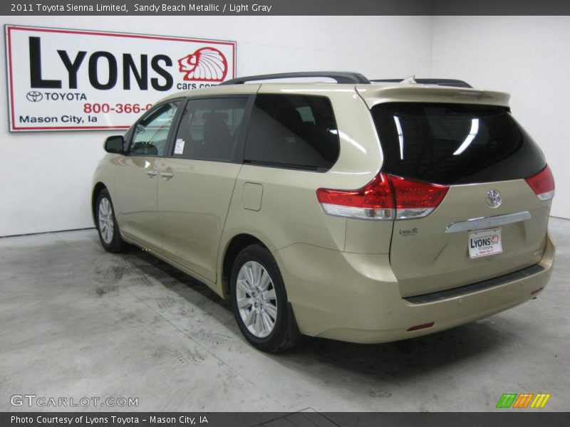 Sandy Beach Metallic / Light Gray 2011 Toyota Sienna Limited