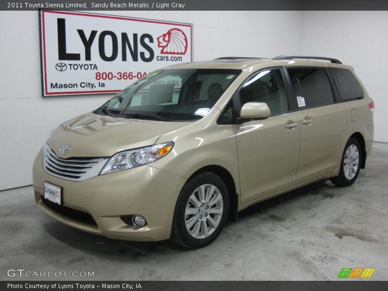 Sandy Beach Metallic / Light Gray 2011 Toyota Sienna Limited