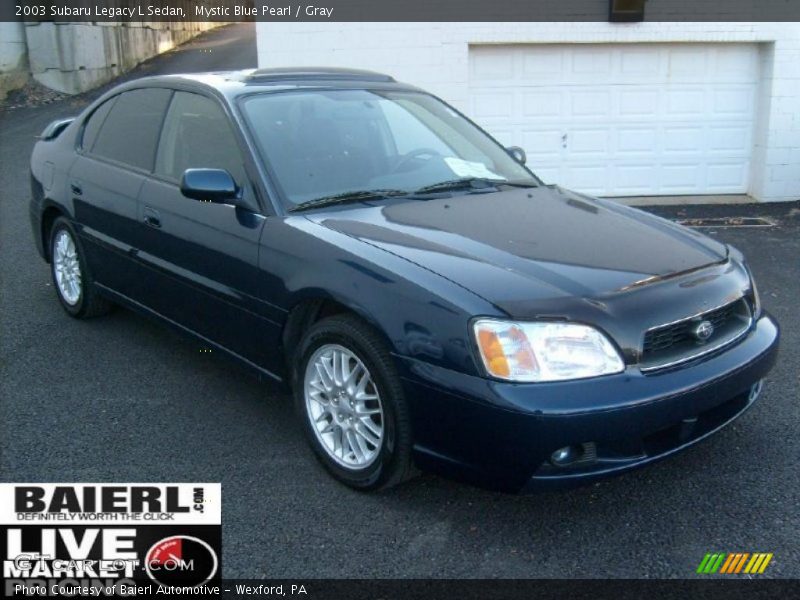 Mystic Blue Pearl / Gray 2003 Subaru Legacy L Sedan