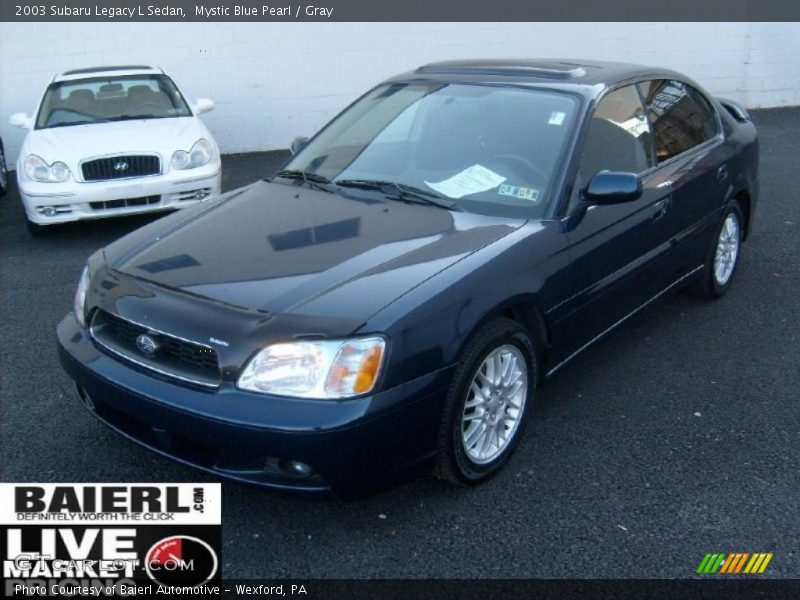 Mystic Blue Pearl / Gray 2003 Subaru Legacy L Sedan