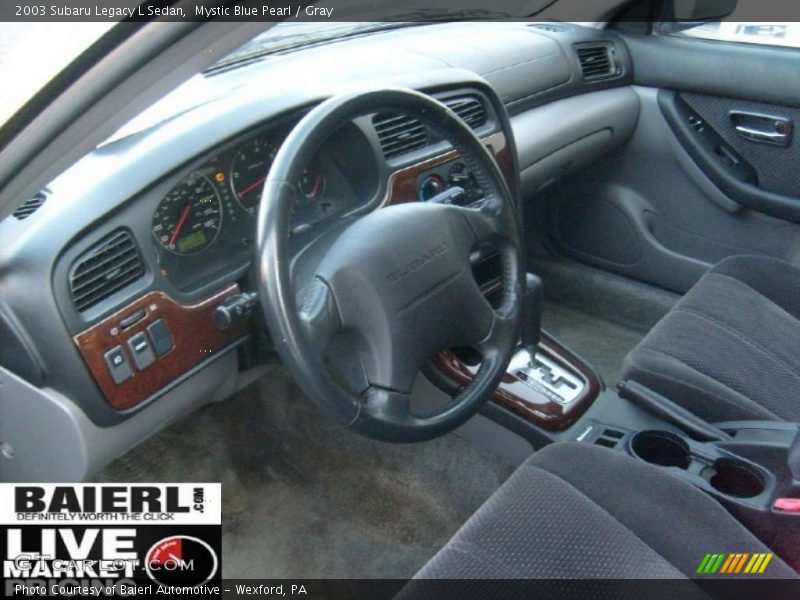 Mystic Blue Pearl / Gray 2003 Subaru Legacy L Sedan