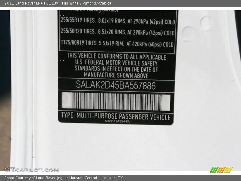 Fuji White / Almond/Arabica 2011 Land Rover LR4 HSE LUX
