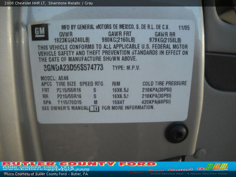 Silverstone Metallic / Gray 2006 Chevrolet HHR LT