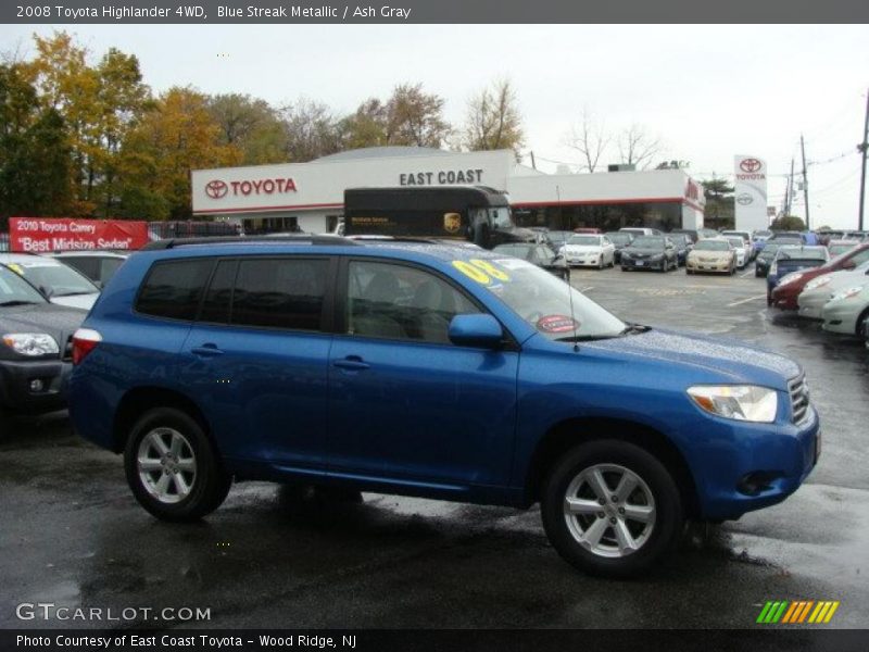 Blue Streak Metallic / Ash Gray 2008 Toyota Highlander 4WD