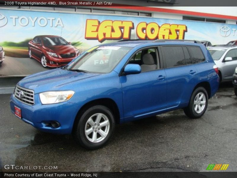 Blue Streak Metallic / Ash Gray 2008 Toyota Highlander 4WD