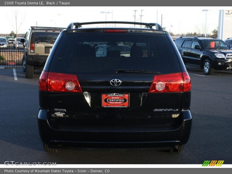 Black / Taupe 2008 Toyota Sienna LE