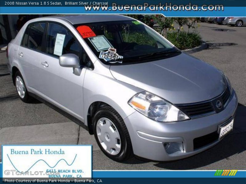 Brilliant Silver / Charcoal 2008 Nissan Versa 1.8 S Sedan