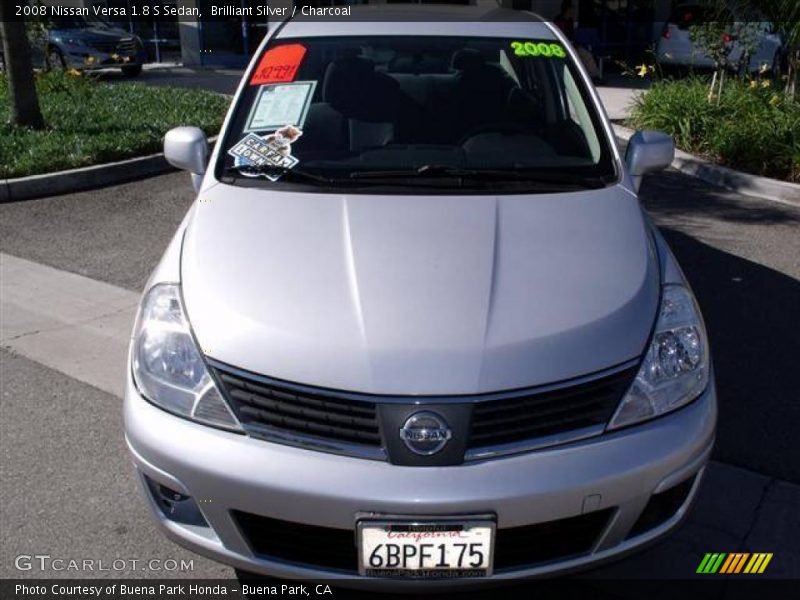 Brilliant Silver / Charcoal 2008 Nissan Versa 1.8 S Sedan