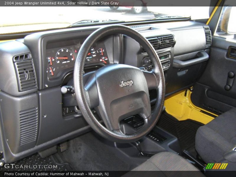 Solar Yellow / Dark Slate Gray 2004 Jeep Wrangler Unlimited 4x4