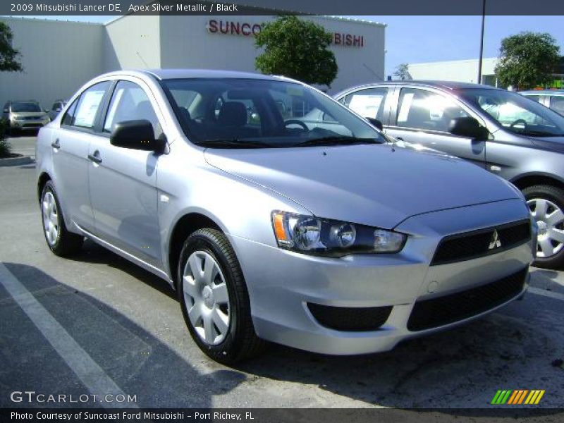 Apex Silver Metallic / Black 2009 Mitsubishi Lancer DE