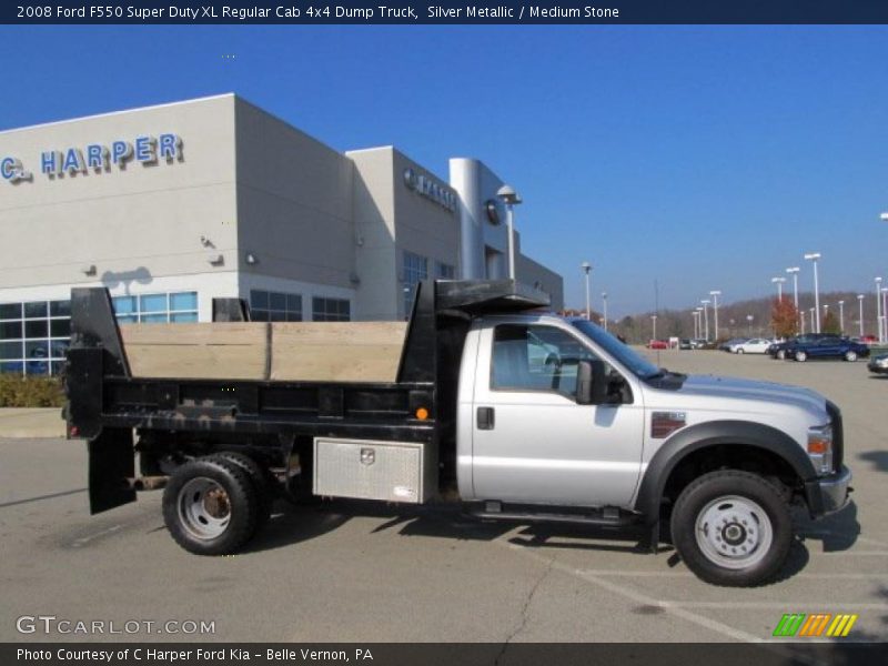 Silver Metallic / Medium Stone 2008 Ford F550 Super Duty XL Regular Cab 4x4 Dump Truck