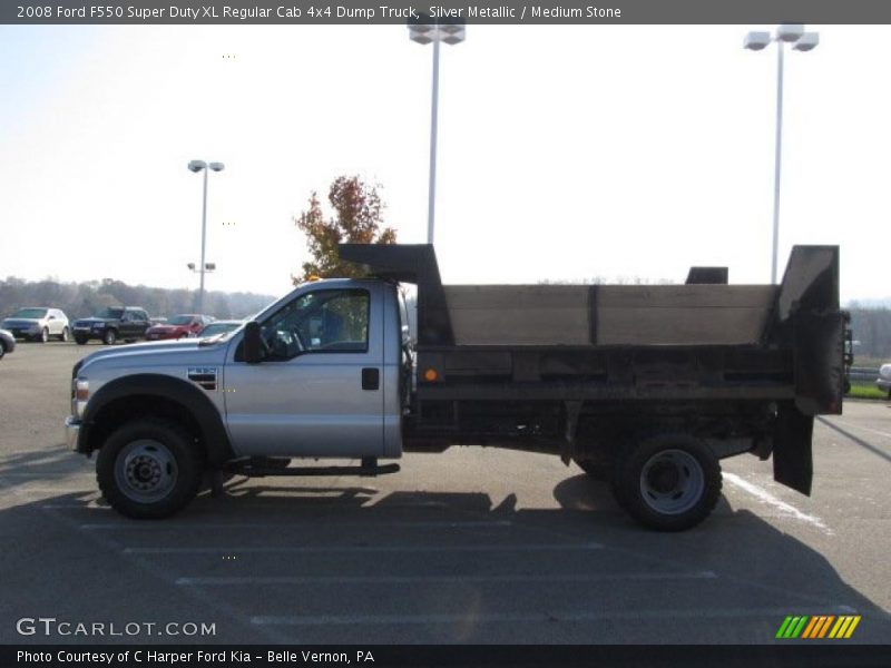 Silver Metallic / Medium Stone 2008 Ford F550 Super Duty XL Regular Cab 4x4 Dump Truck