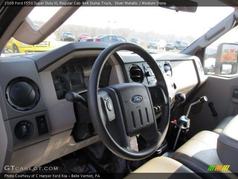 Silver Metallic / Medium Stone 2008 Ford F550 Super Duty XL Regular Cab 4x4 Dump Truck